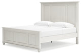 Grantoni King Panel Bed with Mirrored Dresser