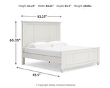 Grantoni King Panel Bed with Mirrored Dresser