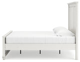 Grantoni King Panel Bed with Mirrored Dresser