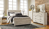 Bellaby Queen Panel Bed with Mirrored Dresser, Chest and Nightstand