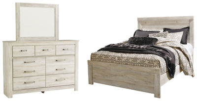 Bellaby Queen Panel Bed with Mirrored Dresser