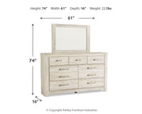 Bellaby King Panel Bed with Mirrored Dresser