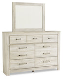 Bellaby King Platform Bed with 2 Storage Drawers with Mirrored Dresser and Nightstand