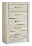 Bellaby Queen Panel Headboard Bed with Mirrored Dresser and Chest
