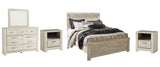 Bellaby Queen Panel Bed with Mirrored Dresser