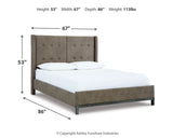 Wittland Queen Upholstered Panel Bed with Mirrored Dresser