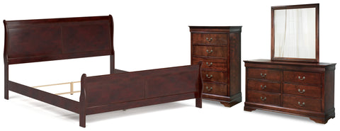 Alisdair King Sleigh Bed with Mirrored Dresser