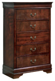 Alisdair California King Sleigh Bed with Mirrored Dresser, Chest and Nightstand
