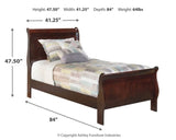 Alisdair Twin Sleigh Bed with Mirrored Dresser