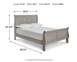 Kordasky Full Sleigh Bed with Mirrored Dresser and 2 Nightstands