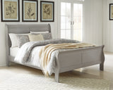 Kordasky Queen Sleigh Bed with Mirrored Dresser, Chest and 2 Nightstands