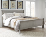 Kordasky King Sleigh Bed with Mirrored Dresser, Chest and 2 Nightstands