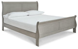 Kordasky King Sleigh Bed with Mirrored Dresser, Chest and 2 Nightstands