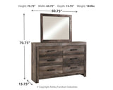 Wynnlow King Poster Bed with Mirrored Dresser, Chest and 2 Nightstands
