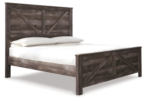 Wynnlow King Crossbuck Panel Bed with Dresser