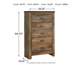 Trinell King Poster Bed with Dresser, Chest and Nightstand
