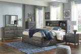 Caitbrook King Storage Bed with 8 Storage Drawers with Mirrored Dresser, Chest and Nightstand