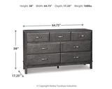 Caitbrook California King Storage Bed with 8 Storage Drawers with Dresser