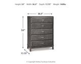 Caitbrook King Storage Bed with 8 Storage Drawers with Mirrored Dresser, Chest and Nightstand