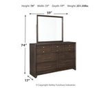 Brueban Queen Panel Bed with 2 Storage Drawers with Mirrored Dresser and Nightstand