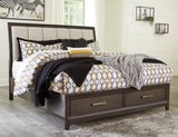 Brueban King Panel Bed with 2 Storage Drawers