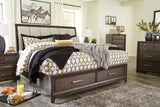 Brueban King Panel Bed with 2 Storage Drawers