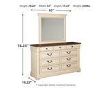 Bolanburg Queen Panel Bed with Mirrored Dresser