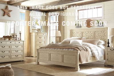 Bolanburg Queen Panel Bed with Mirrored Dresser and Nightstand