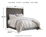 Coralayne Queen Upholstered Bed with Mirrored Dresser