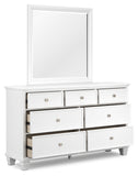 Fortman King Panel Bed with Mirrored Dresser, Chest and Nightstand