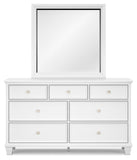 Fortman California King Panel Bed with Mirrored Dresser and Nightstand