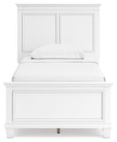 Fortman Twin Panel Bed with Mirrored Dresser
