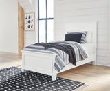 Fortman Twin Panel Bed with Mirrored Dresser and Nightstand