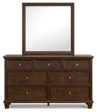 Danabrin Full Panel Bed with Mirrored Dresser and 2 Nightstands