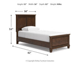 Danabrin Twin Panel Bed with Mirrored Dresser, Chest and Nightstand