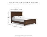 Danabrin Queen Panel Bed with Mirrored Dresser and Chest