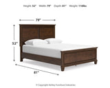 Danabrin Queen Panel Bed with Mirrored Dresser and Nightstand