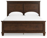 Danabrin Queen Panel Bed with Mirrored Dresser and Nightstand