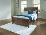 Danabrin Full Panel Bed with Mirrored Dresser and Chest