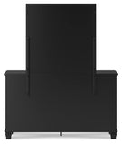 Lanolee California King Panel Bed with Mirrored Dresser, Chest and Nightstand