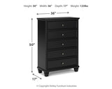 Lanolee Full Panel Bed with Mirrored Dresser, Chest and 2 Nightstands