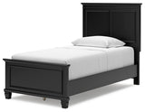 Lanolee Twin Panel Bed with Mirrored Dresser and 2 Nightstands