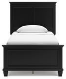 Lanolee Twin Panel Bed with Mirrored Dresser