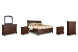 Porter Queen Sleigh Bed with Mirrored Dresser, Chest and 2 Nightstands