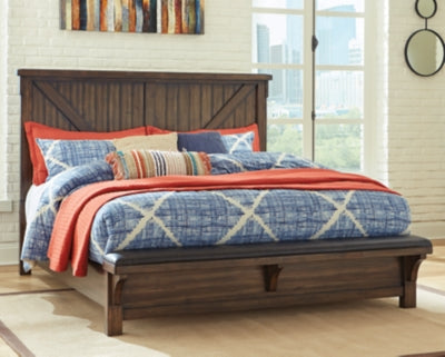 Lakeleigh King Panel Bed with Upholstered Bench