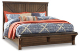 Lakeleigh Califorina King Panel Bed with Upholstered Bench with Mirrored Dresser and 2 Nightstands