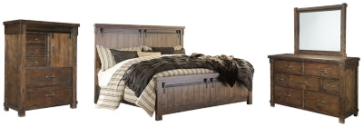 Lakeleigh Queen Panel Bed with Mirrored Dresser and Chest