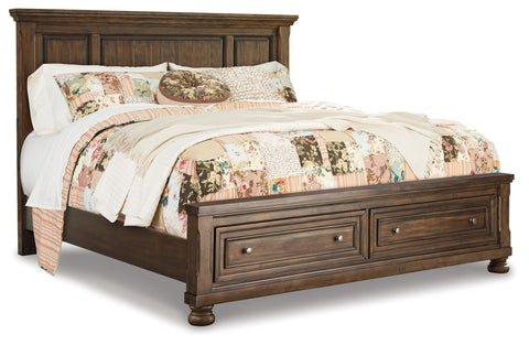 Flynnter King Panel Bed with 2 Storage Drawers