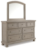 Lettner King Panel Bed with Mirrored Dresser and 2 Nightstands