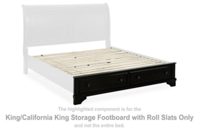 Chylanta King/California King Storage Footboard with Roll Slats